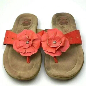 Earth spirit sandals size 7.5 38.5 coral floral